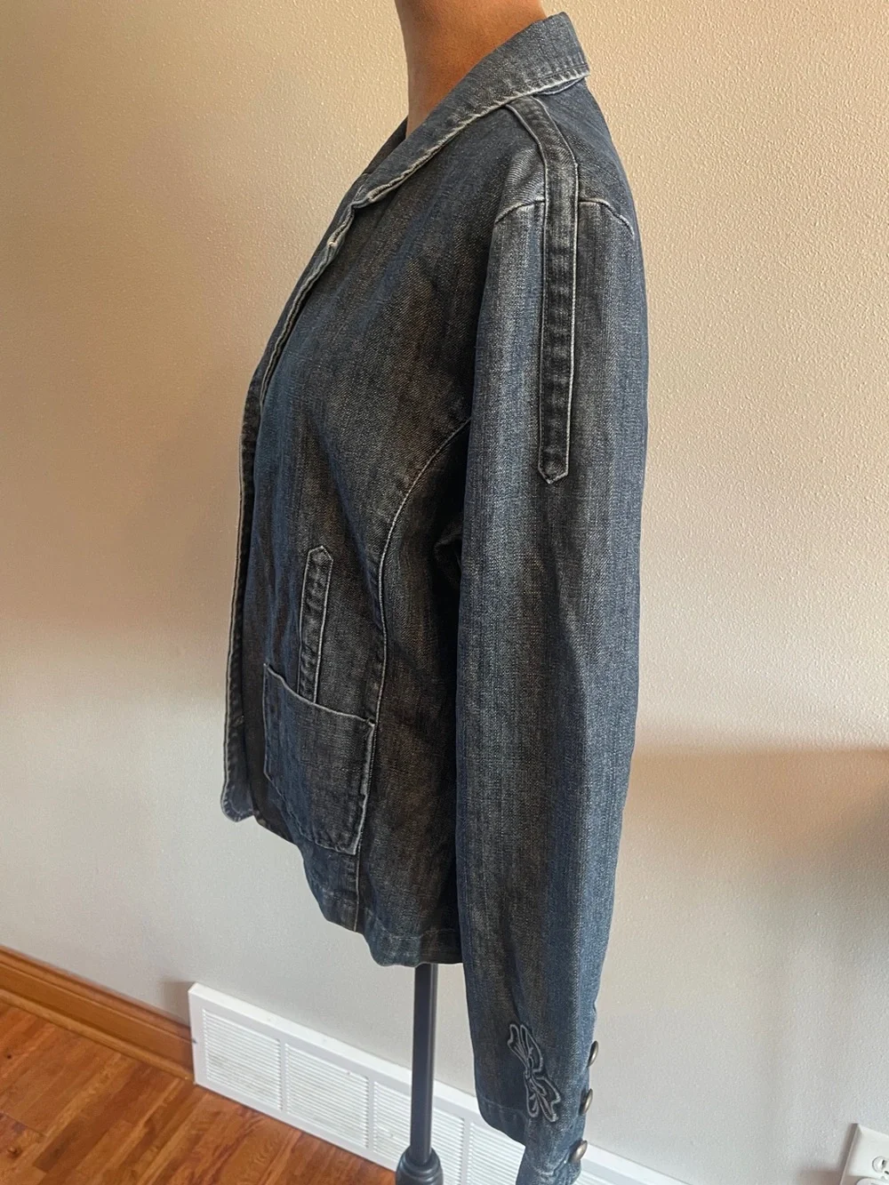 Vintage Christopher & Banks Dark Wash Denim Blazer Jacket